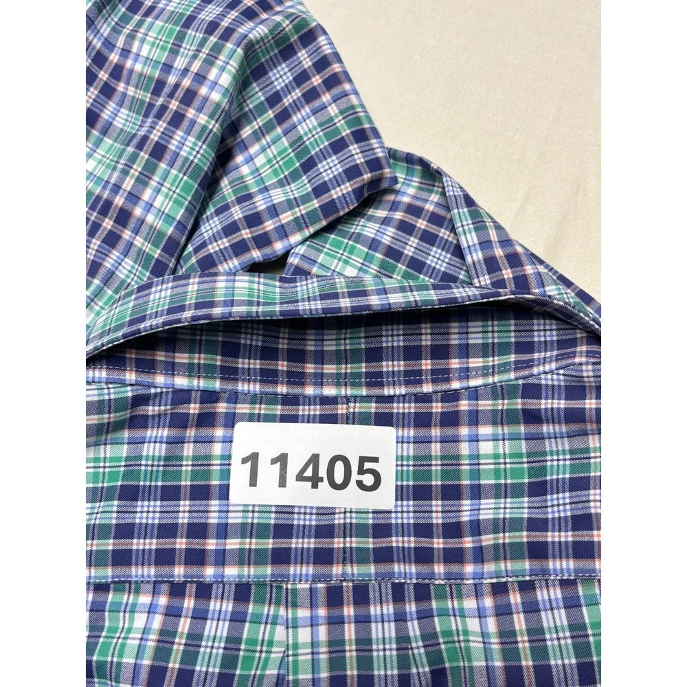 NWT Ralph Lauren Classic Fit Performance Shirt Mens Large Green Navy Plaid
